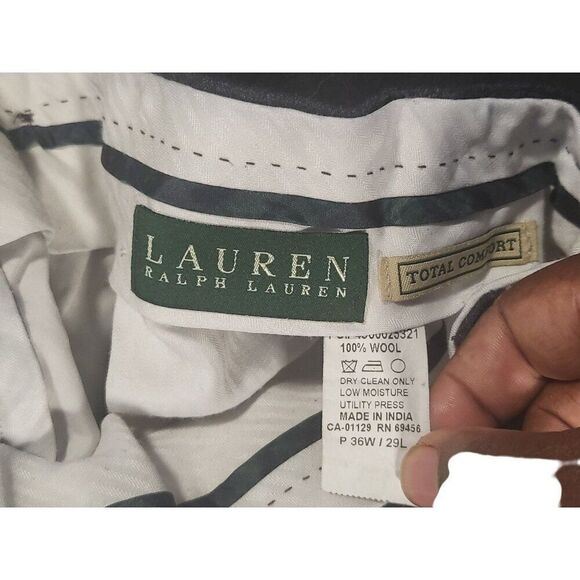 Lauren Ralph Lauren Total Comfort Dress Pants Wool Men Sz 36 W X 29 L Straight L - Picture 6 of 7
